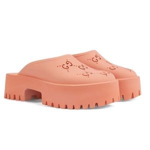 Gucci Perforated GG Platform Mules